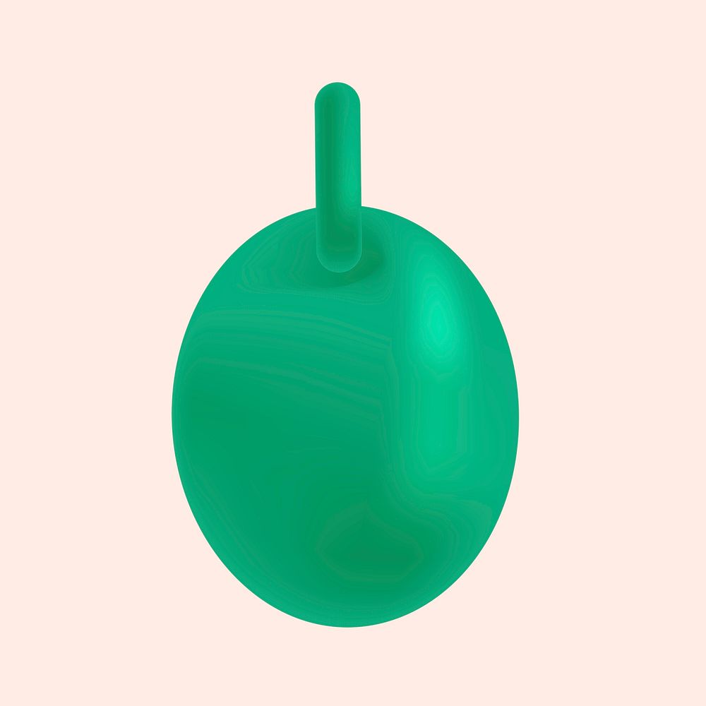Green balloon shape collage element psd