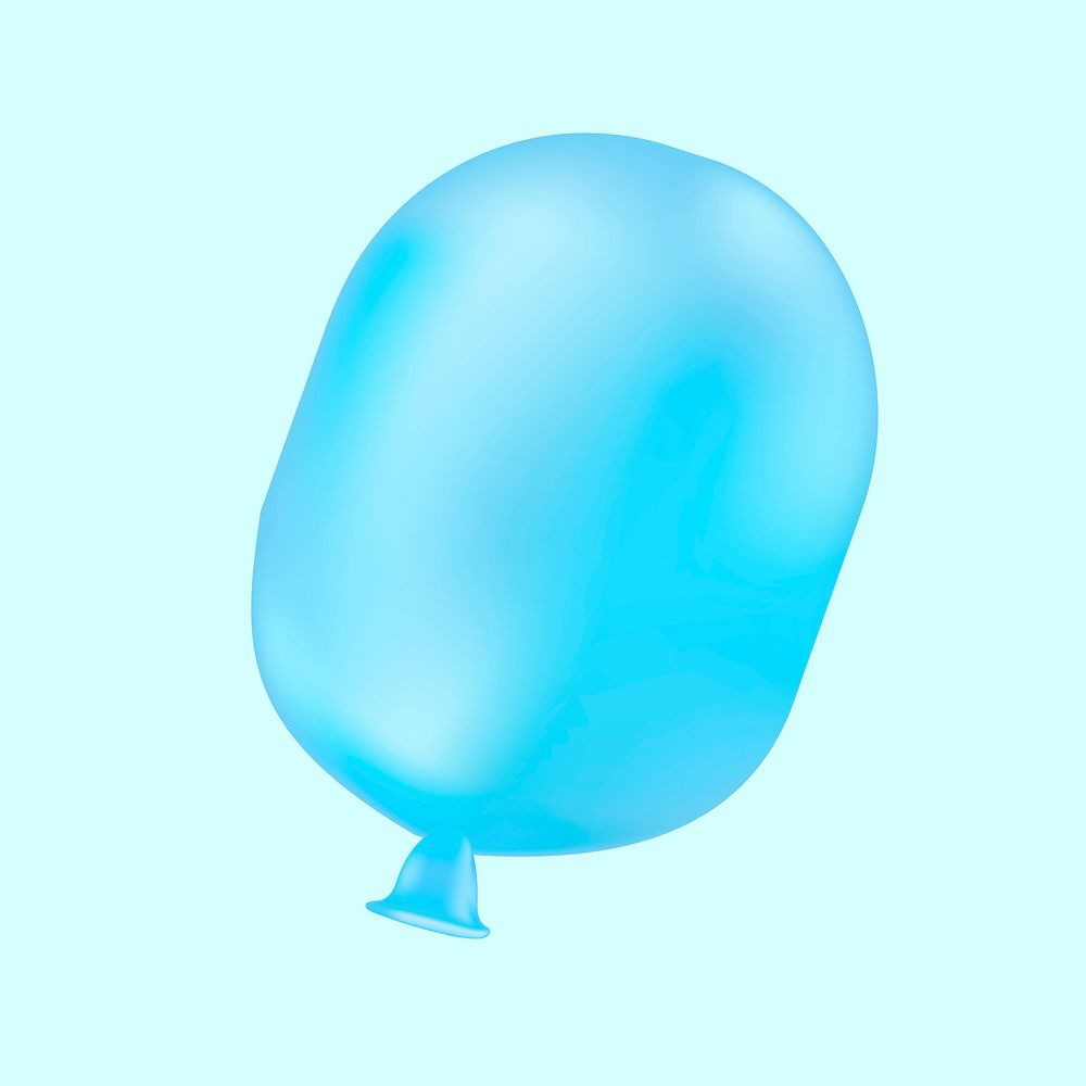 Blue party balloon collage element vector