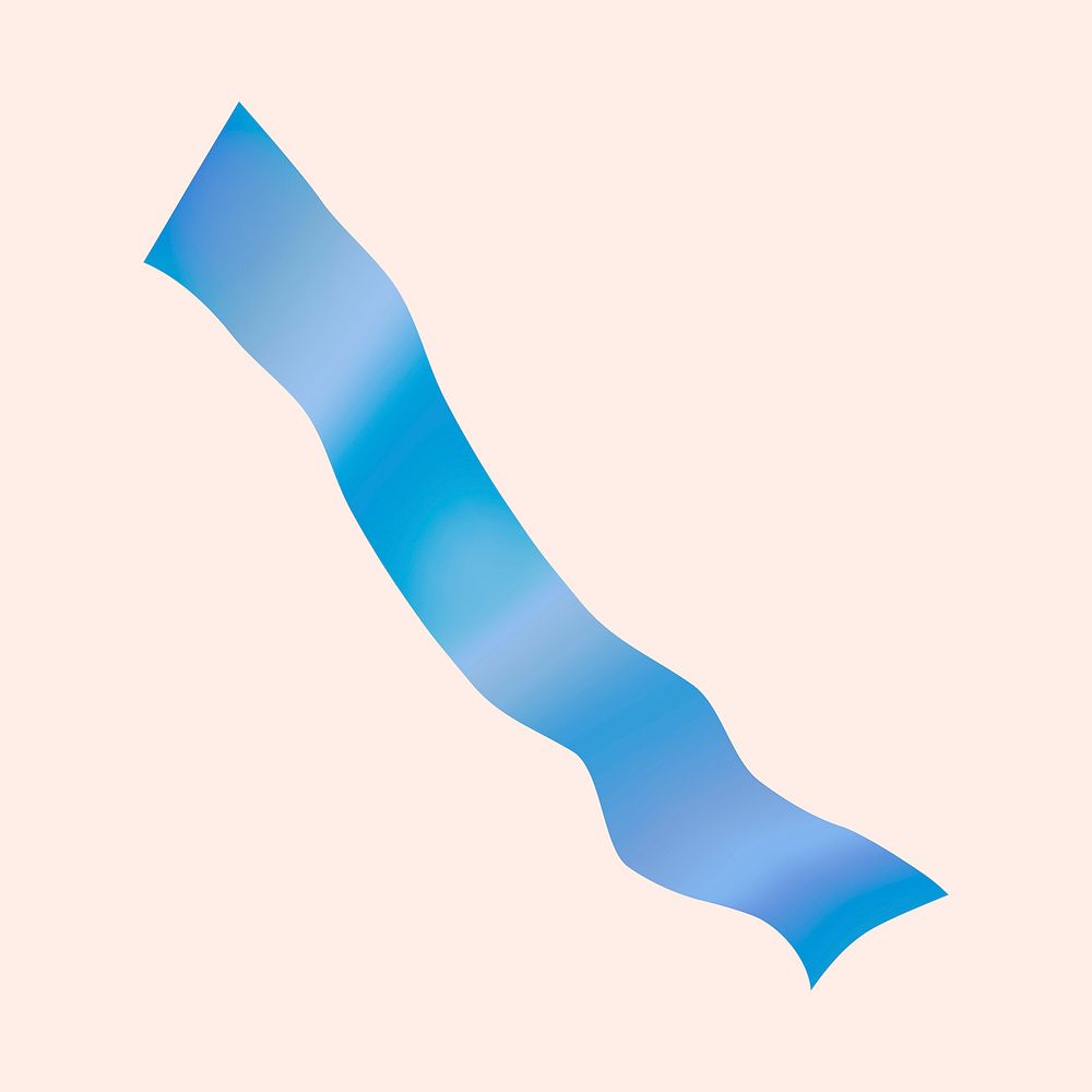 Blue ribbon festive collage element vector