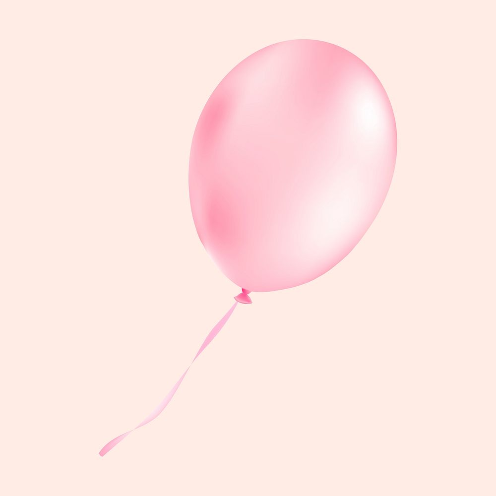 Pink balloon collage element psd