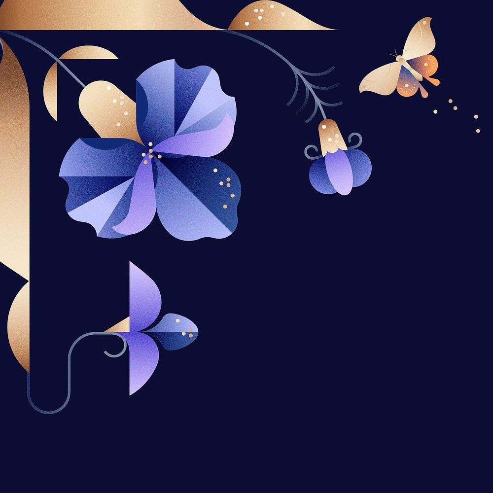 Purple floral post background, aesthetic botanical border design psd