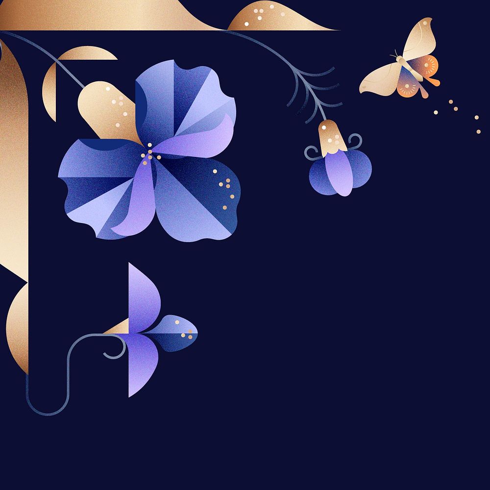 Aesthetic floral background, botanical border design vector