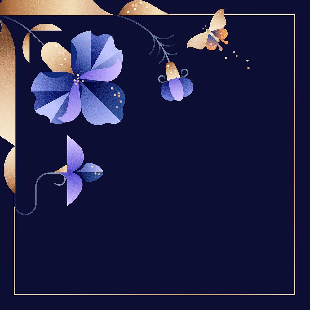 Purple floral frame background, aesthetic botanical design