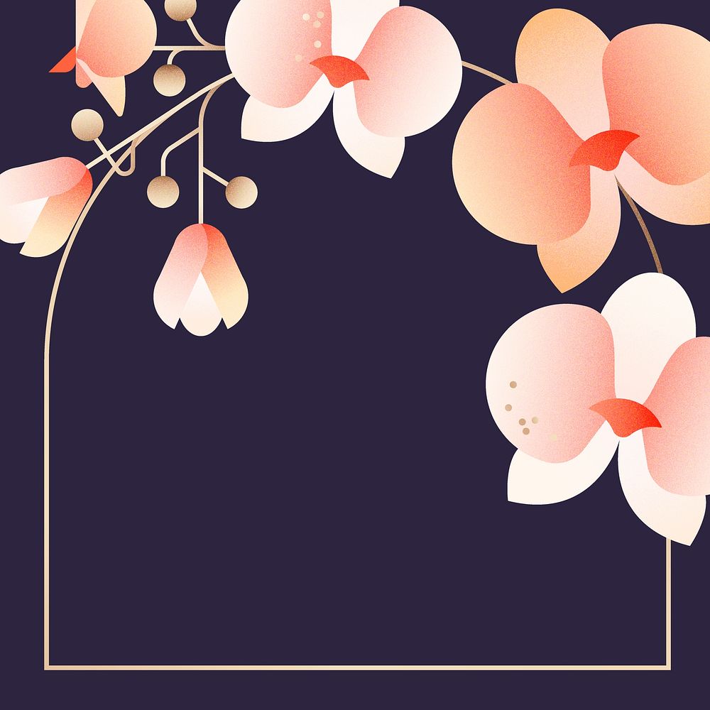 Pink floral post frame background, aesthetic botanical design vector
