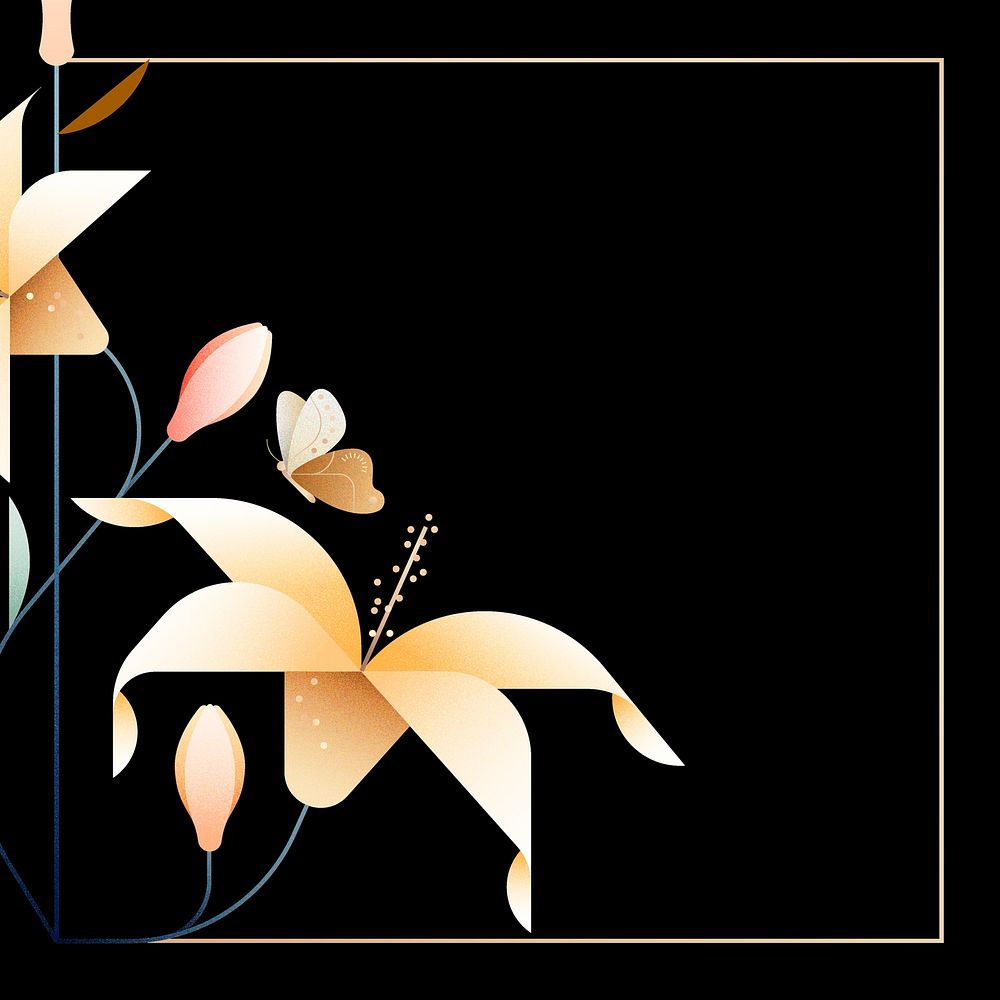 White floral post frame background, aesthetic botanical design vector