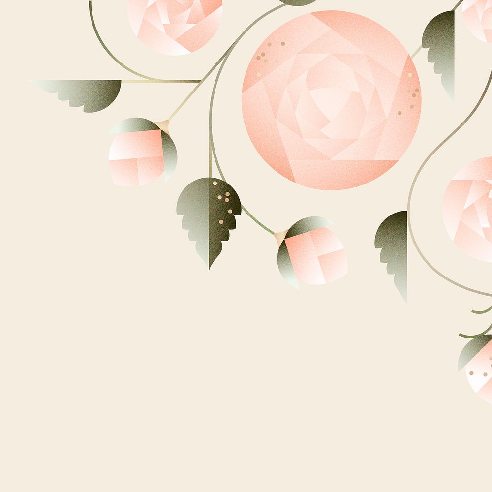 Floral graphic background, botanical border design