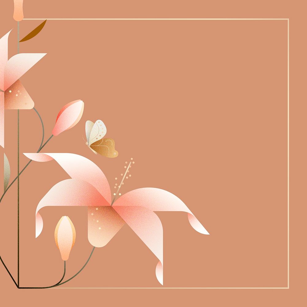 Flower frame, luxe background aesthetic vector
