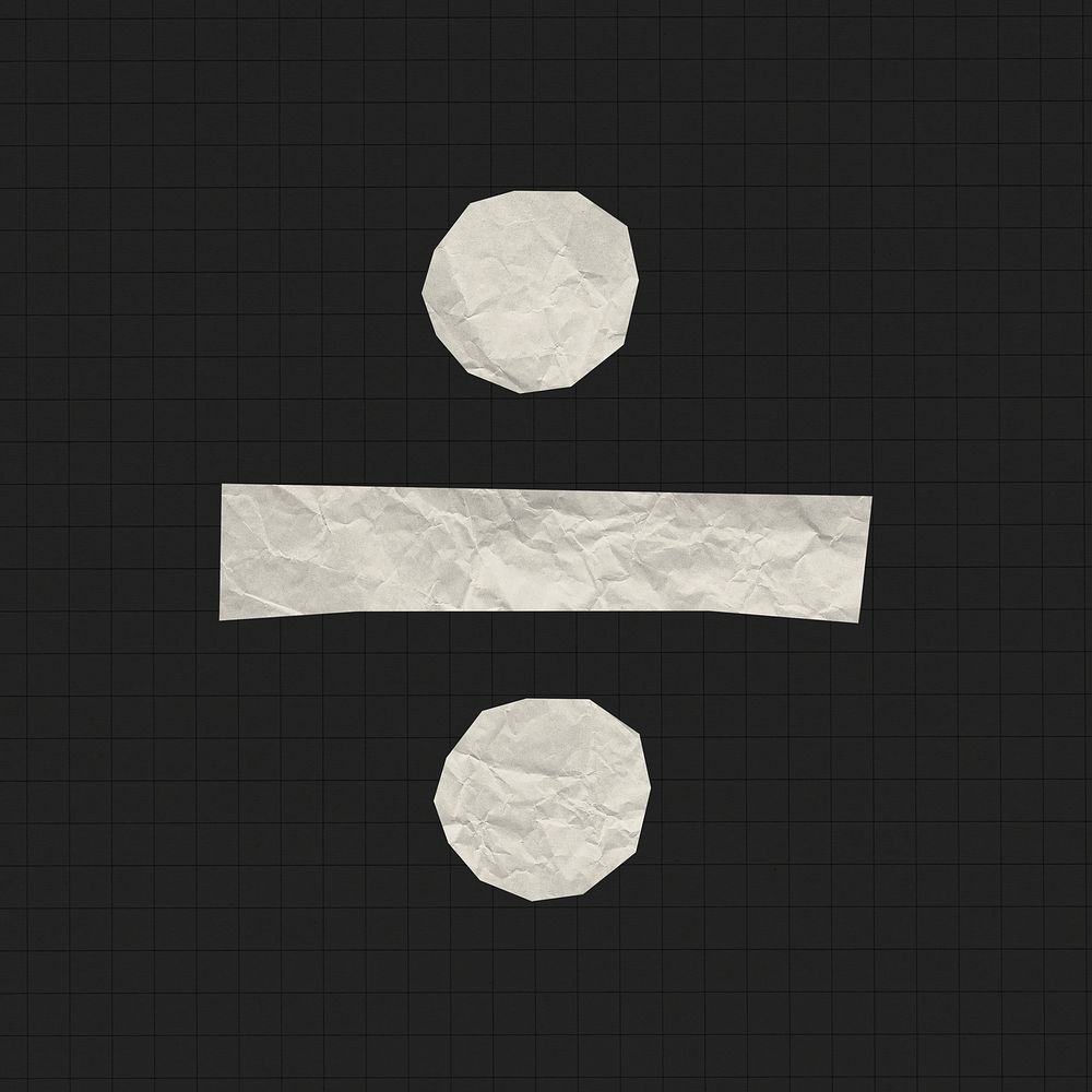 Paper texture division symbol element, mathematics psd
