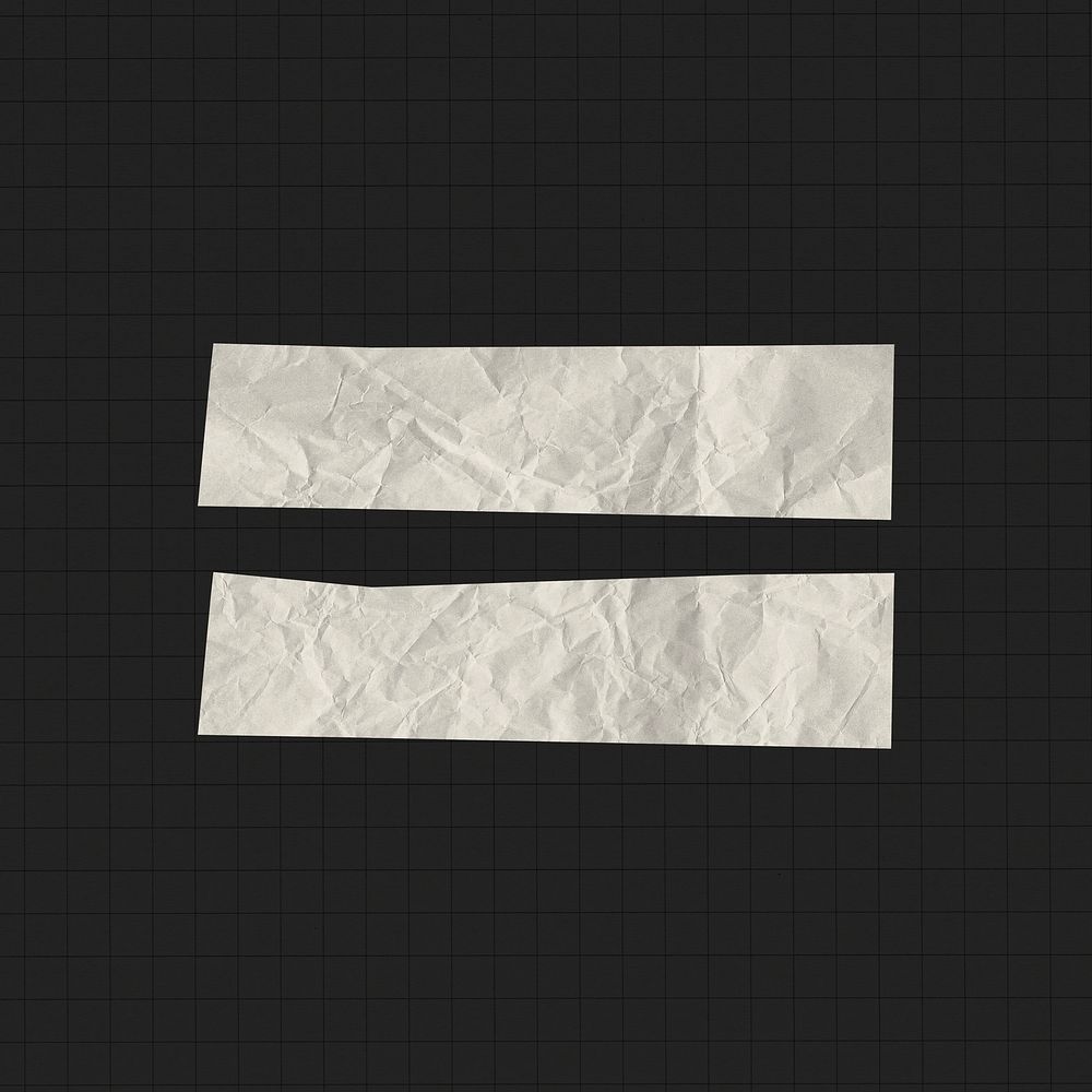Paper craft equal sign, symbol clipart psd