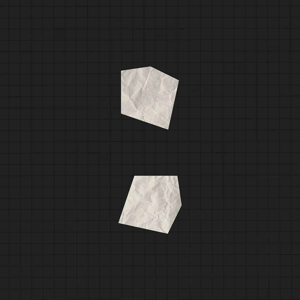Paper craft symbol sticker, crumpled paper texture vector