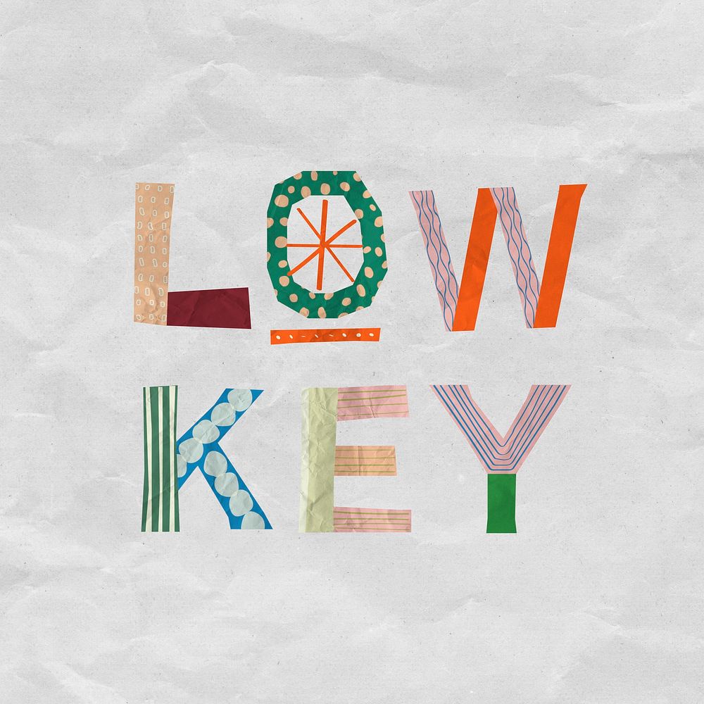 Low key cute typography design clipart, pattern graphic