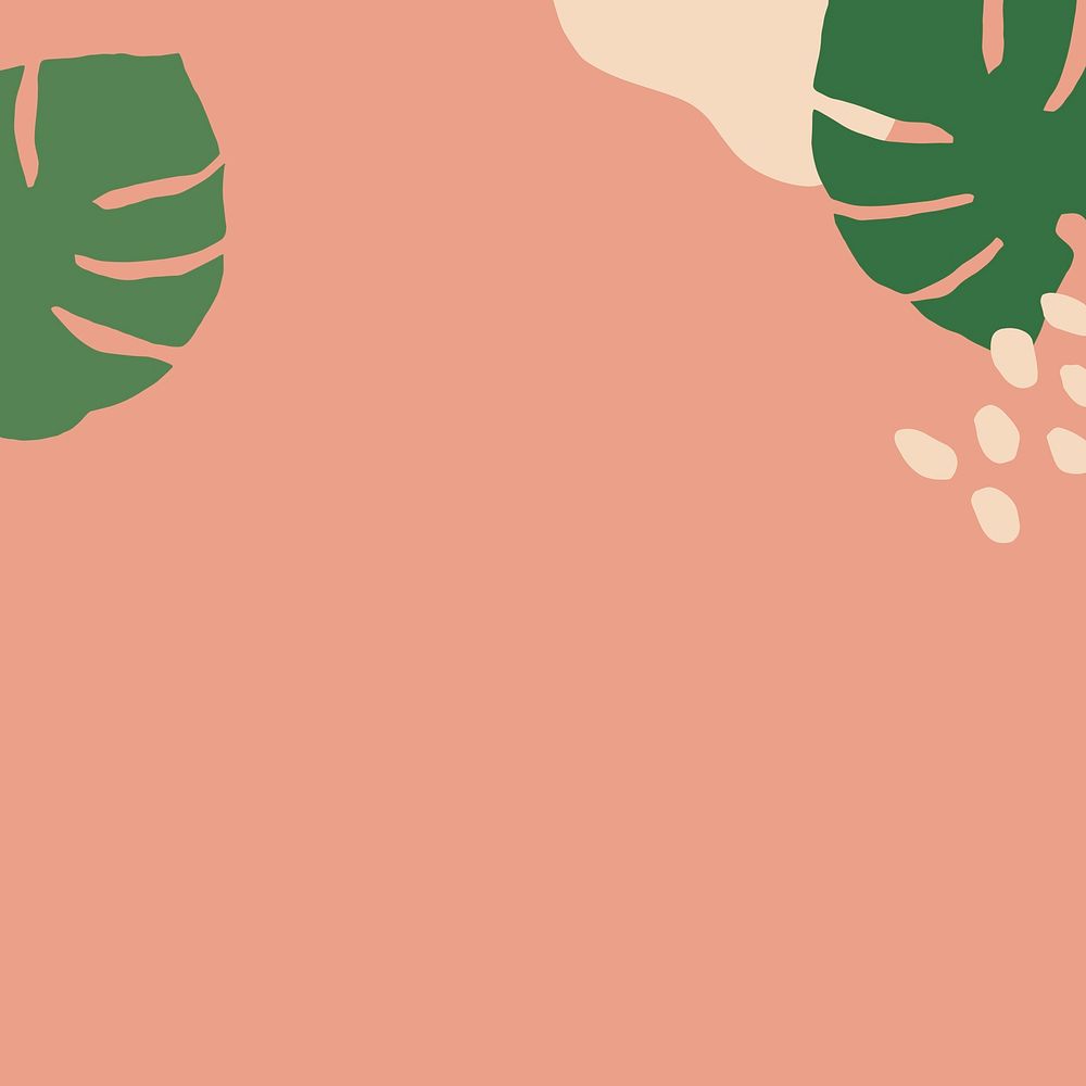 Abstract Memphis pink border background, botanical design vector
