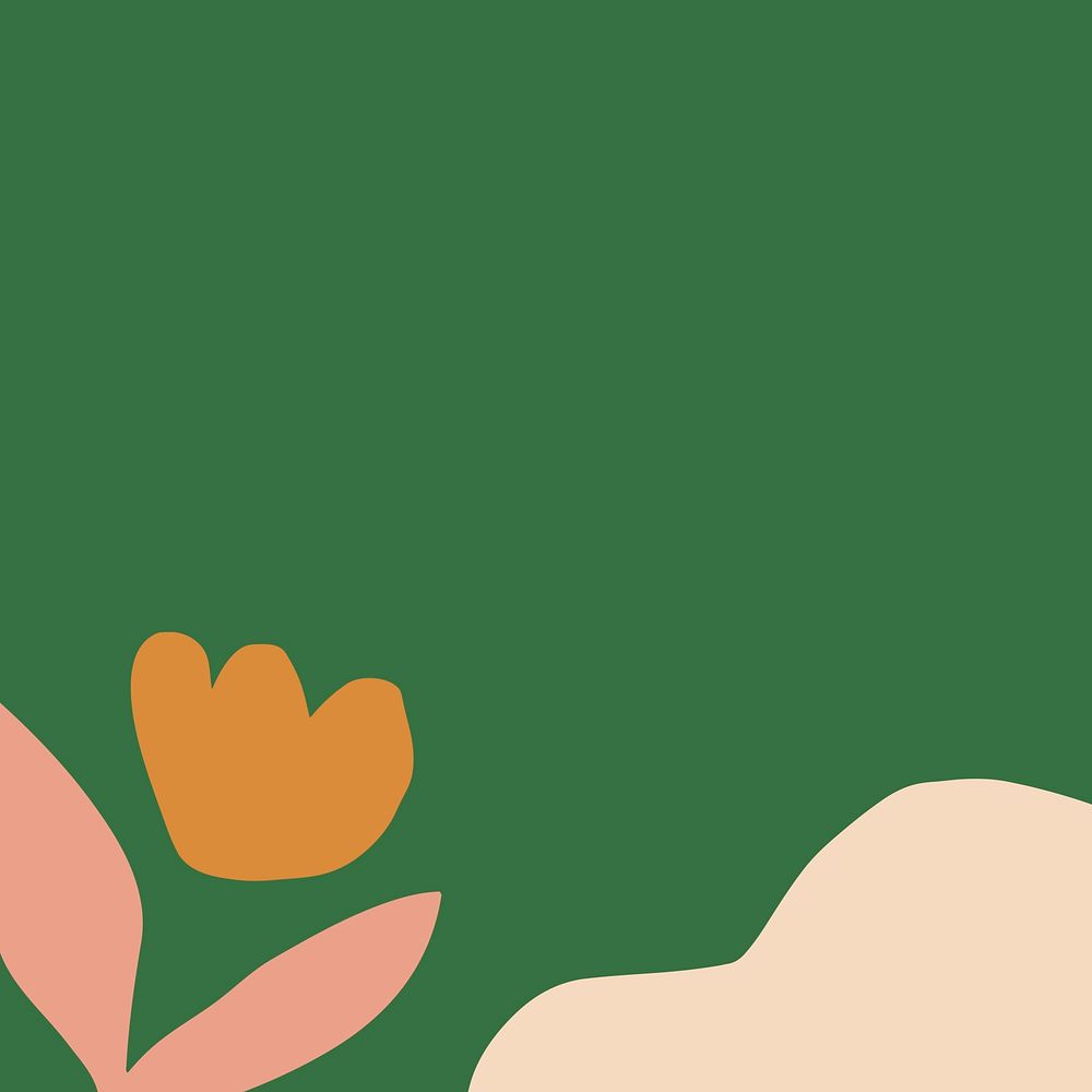 Cute green border background, botanical design vector
