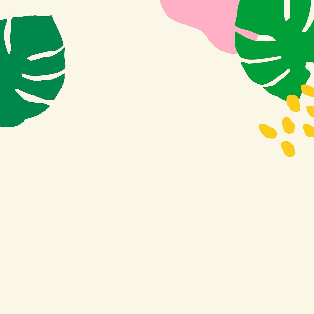 Monstera leaf border background, abstract design vector