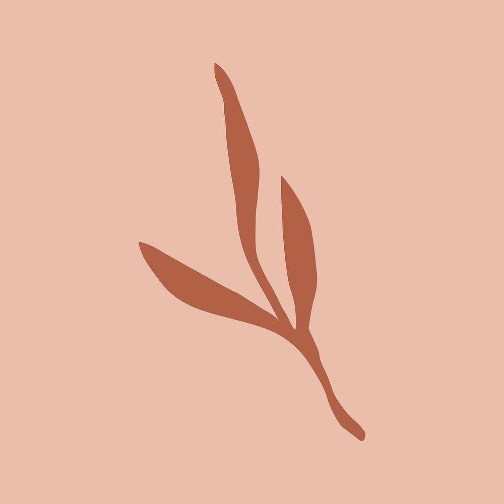 Leaf clipart, simple botanical design