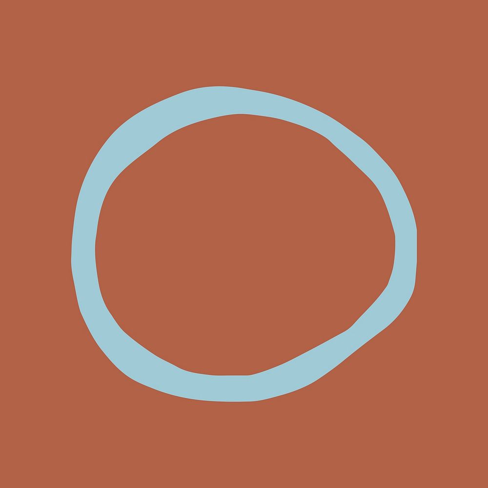 Blue circle sticker on brown design psd