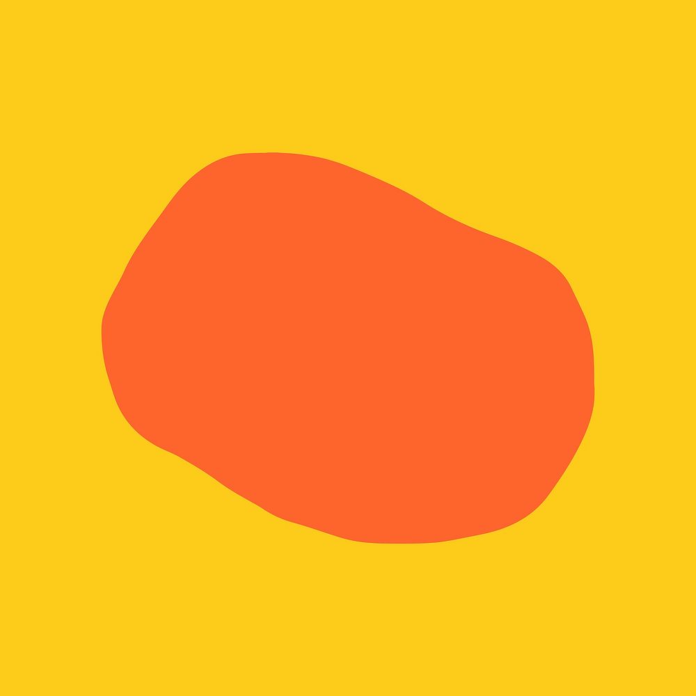 Abstract orange shape clipart, cute yellow design