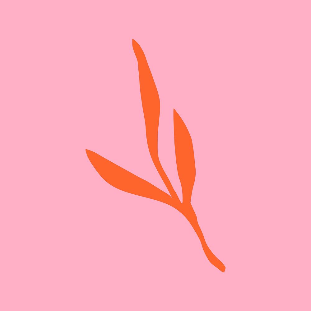 Orange leaf clipart, cute botanical design