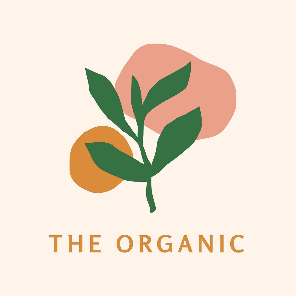 Skincare business logo template, branding design, the organic vector