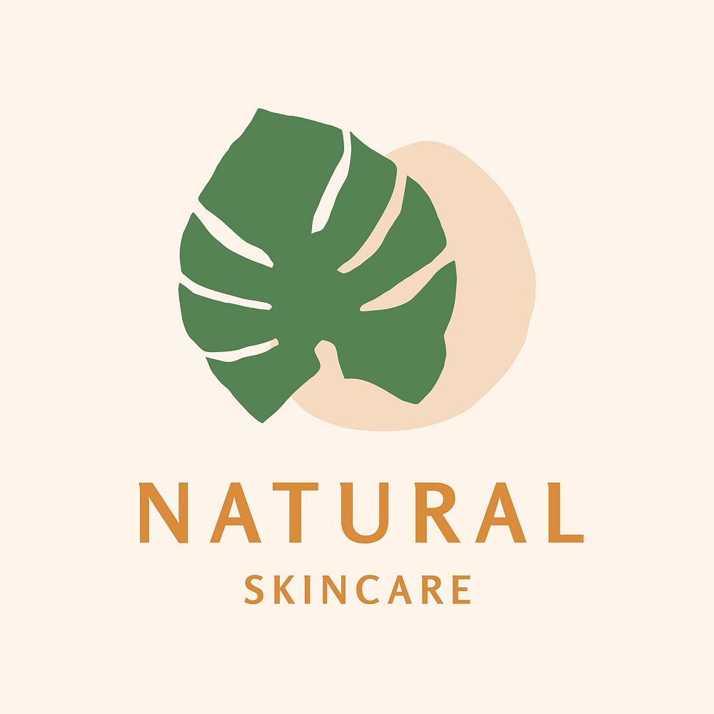 Skincare business logo template, branding design, natural skincare vector