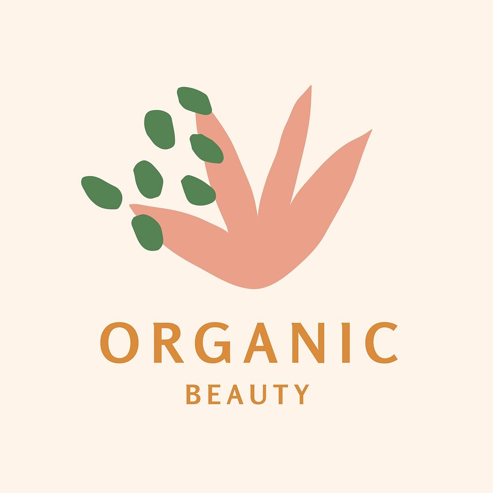 Beauty company logo template for professional business branding, organic beauty vector