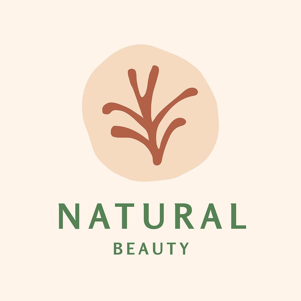 Cosmetics brand logo template, business icon design, natural beauty vector