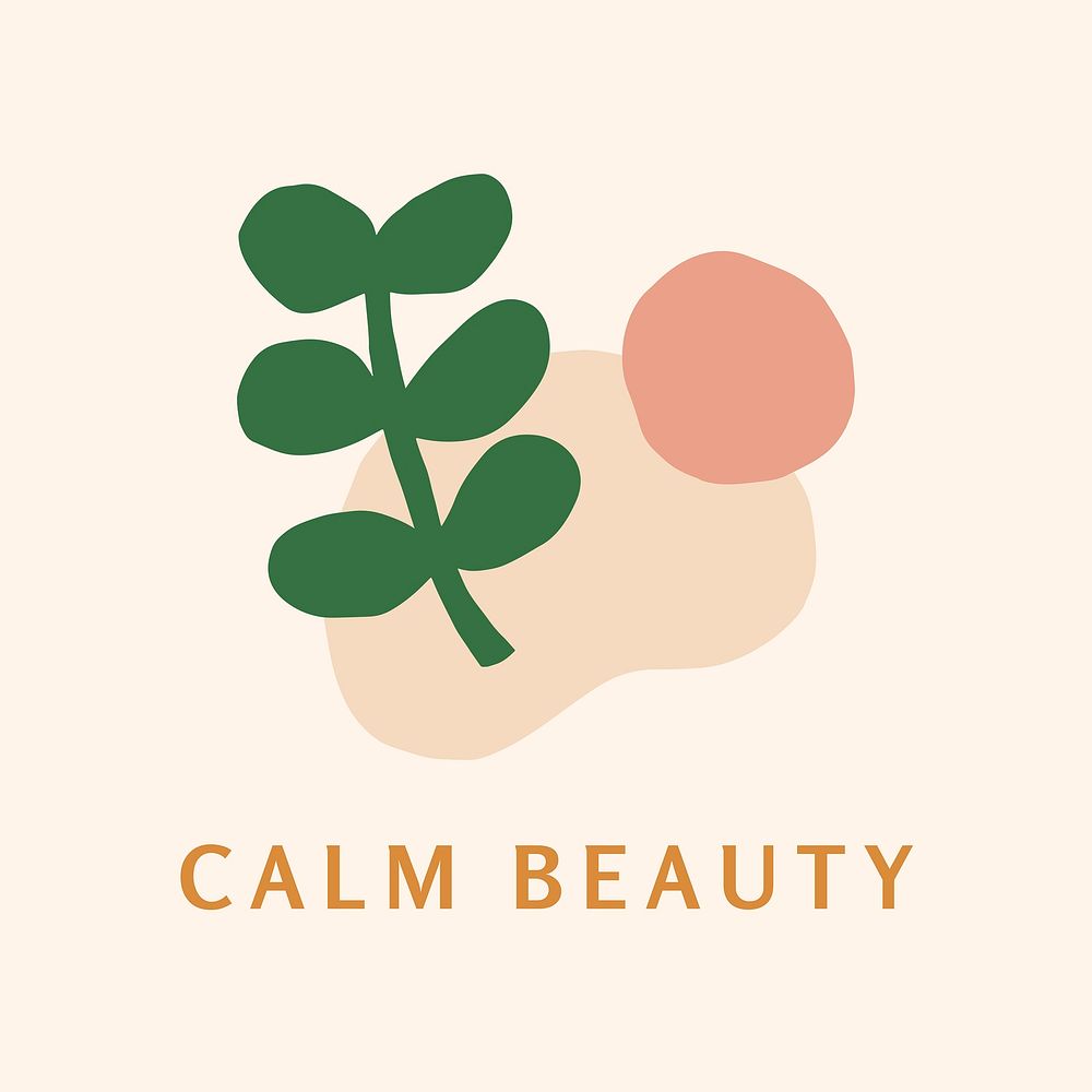 Beauty company logo template for professional business branding, calm beauty vector