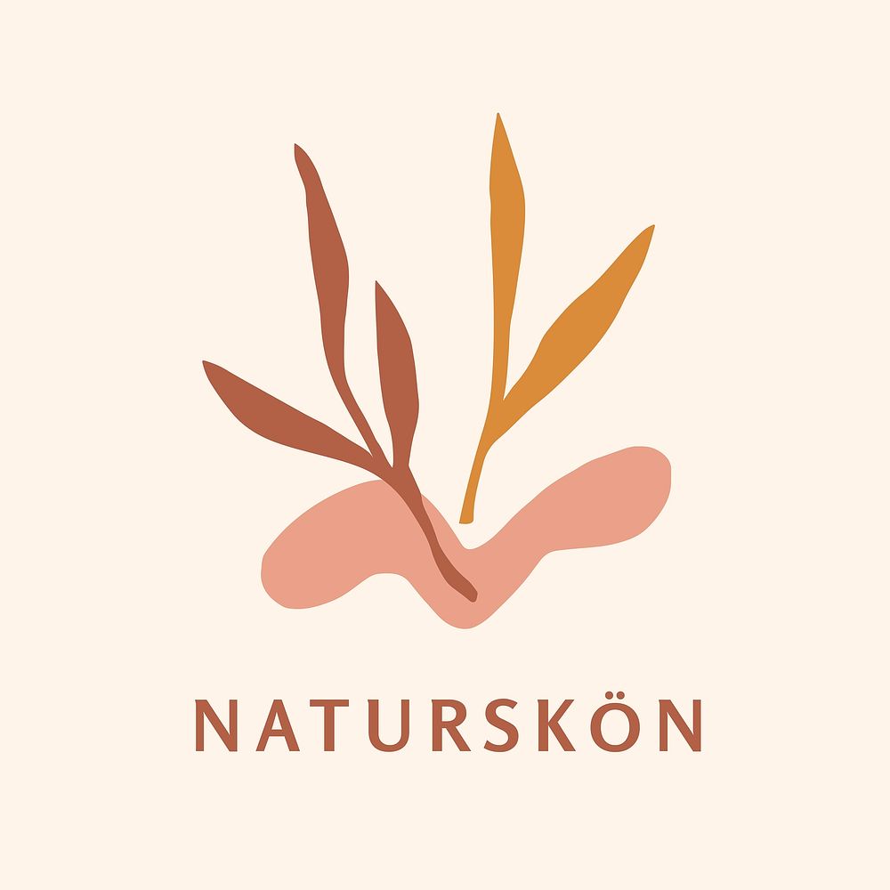 Cosmetics brand logo template, business icon design, naturskon vector