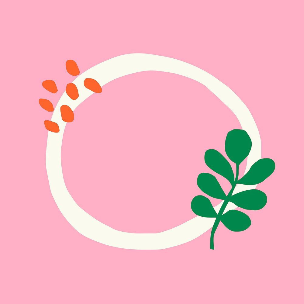 Minimal pink frame, abstract botanical design