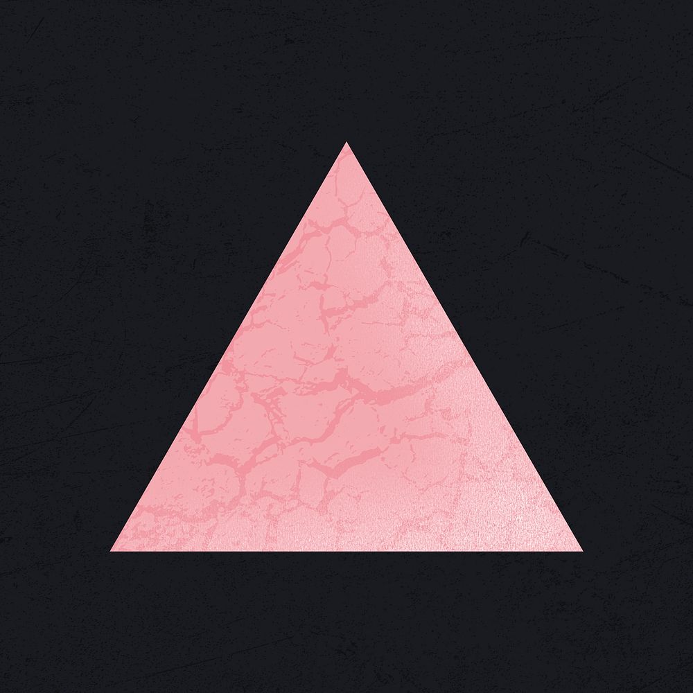 Pink triangle shape, marble texture, black background image