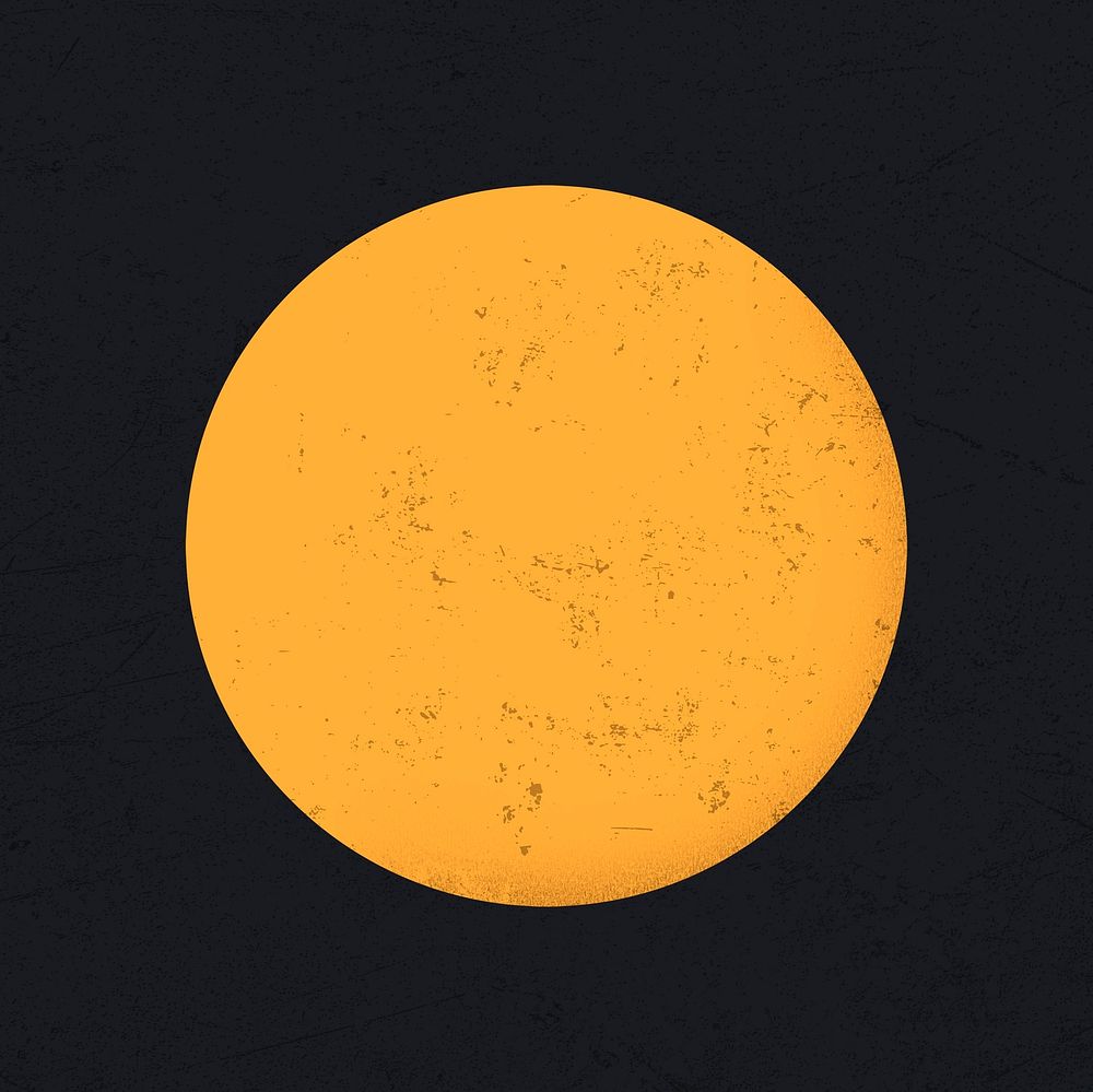 Yellow circle shape, grunge texture, black background image