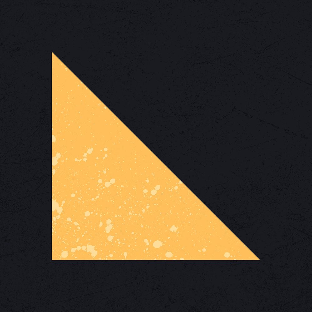 Yellow triangle, splatter texture, black background image