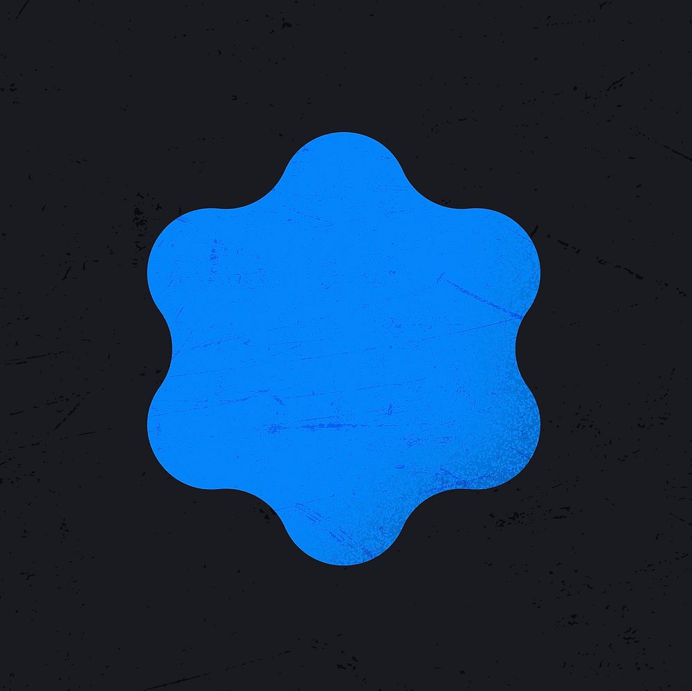 Starburst shape collage element, blue design vector