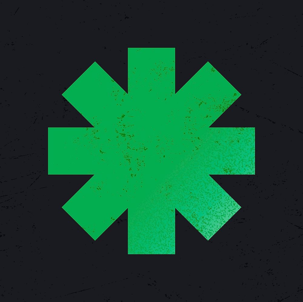 Asterisk shape collage element, green design vector