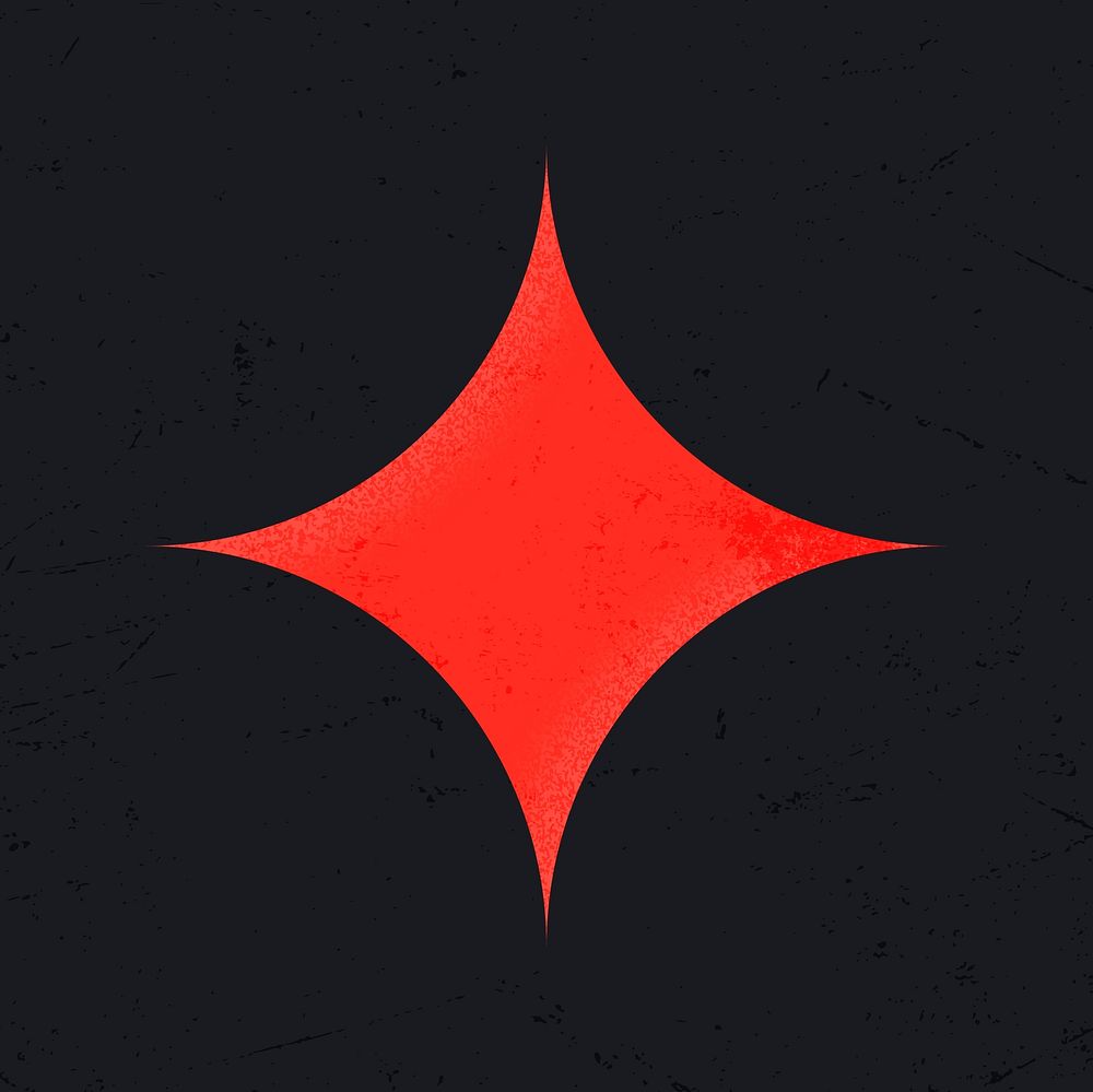 Sparkle shape collage element, red design vector