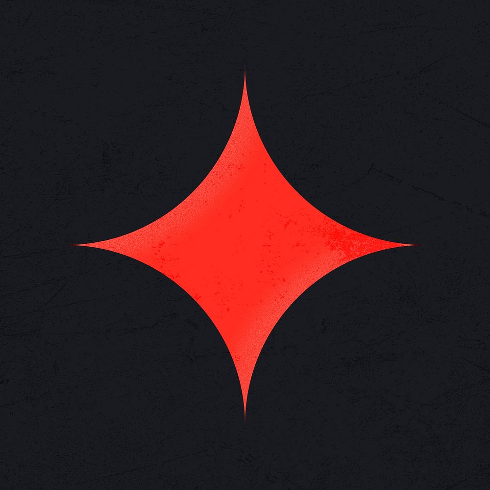 Red sparkle shape on black background image