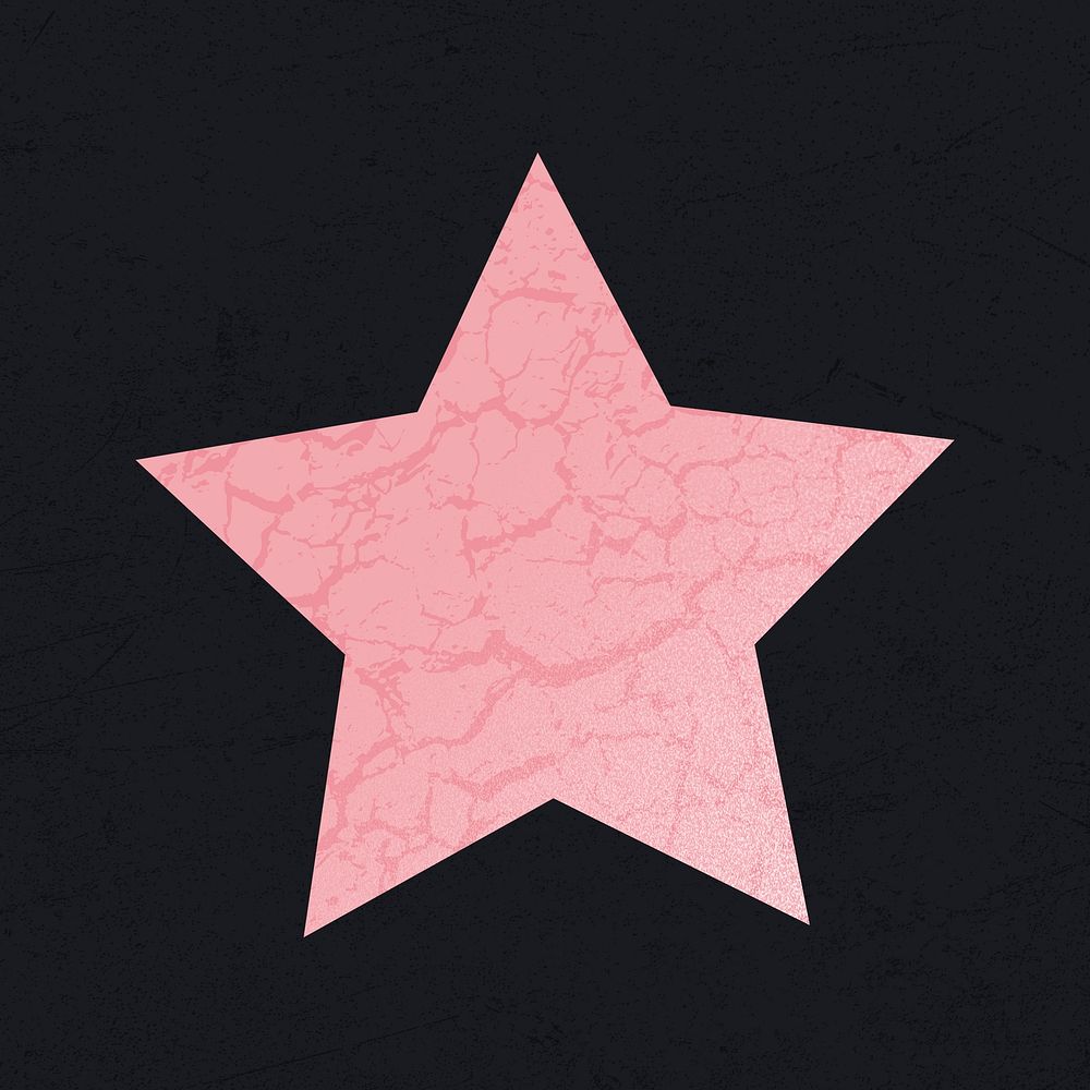 Star shape collage element, pink design psd