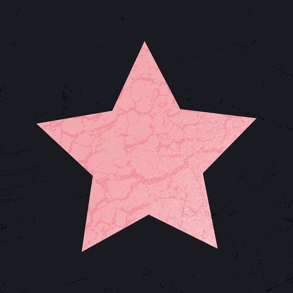 Star shape collage element, pink design vector