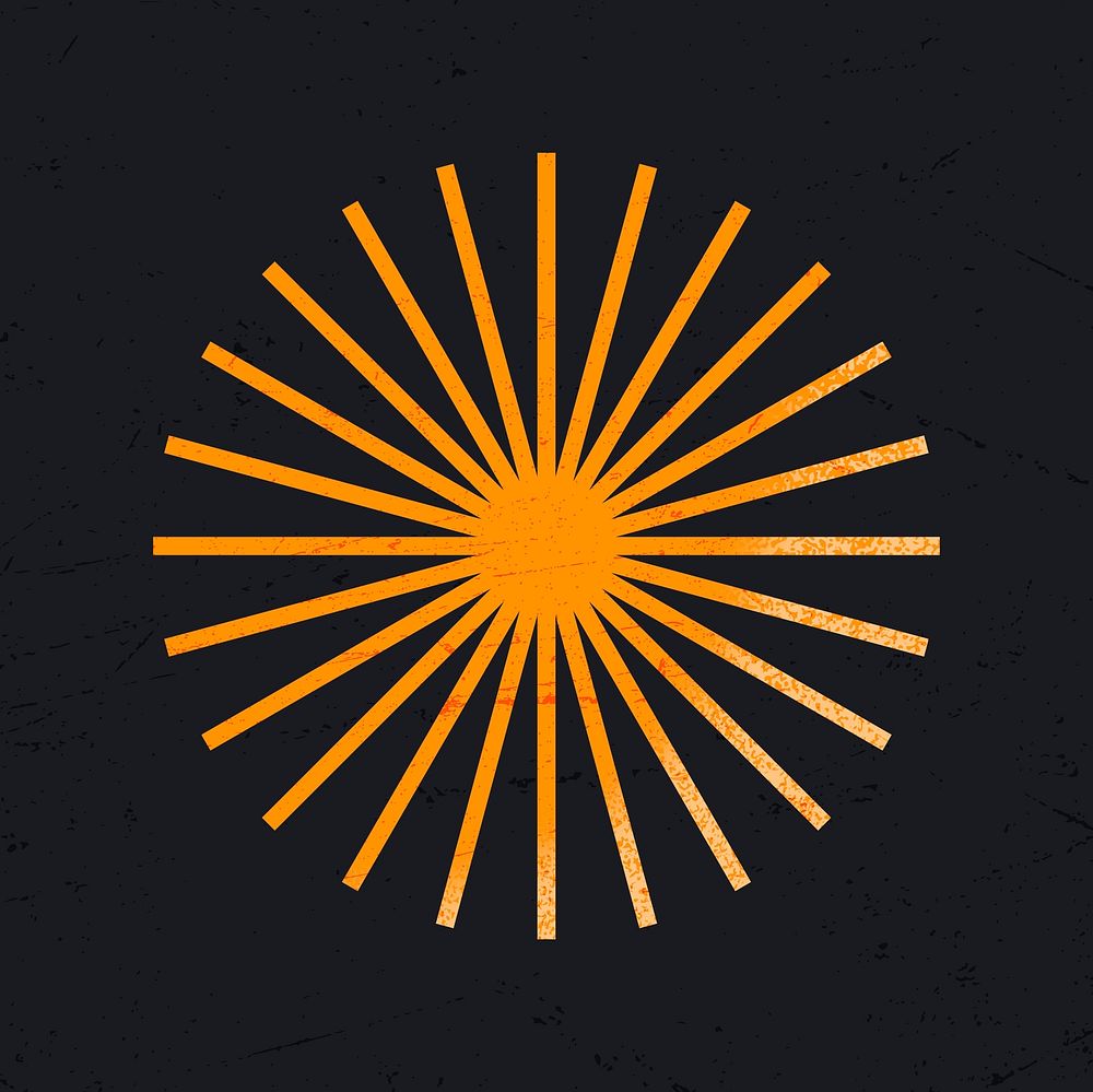 Sunburst collage element, orange design vector