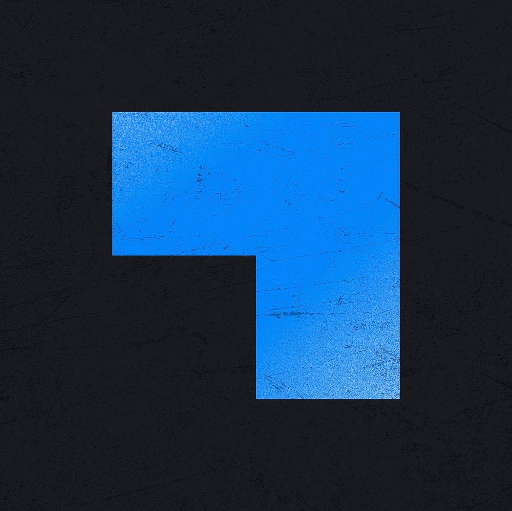 Corner shape collage element, blue design psd