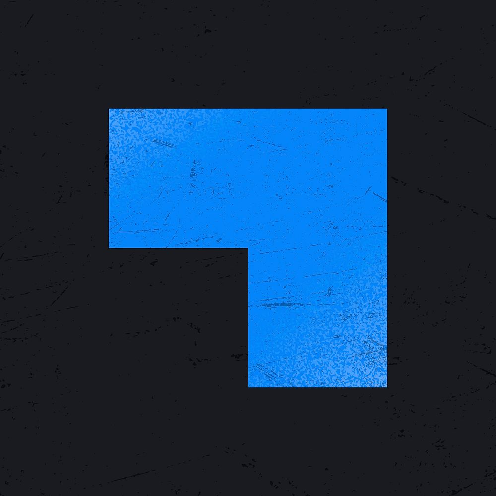 Corner shape collage element, blue design vector