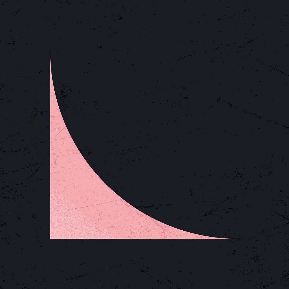 Curved corner shape collage element, pink design vector
