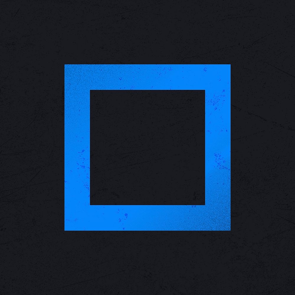 Square shape collage element, blue design psd