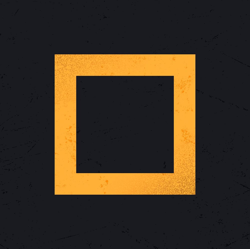 Square shape collage element, yellow design vector