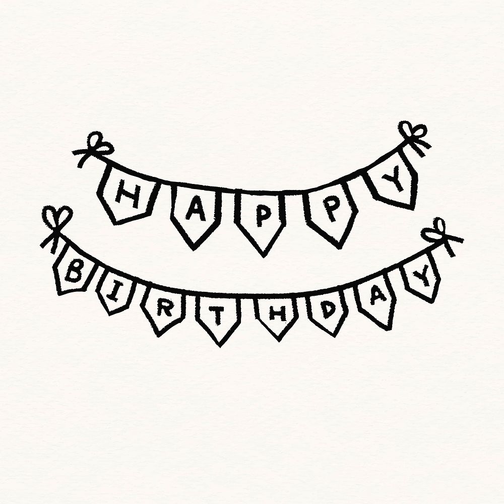 Happy birthday bunting clipart, party decoration
