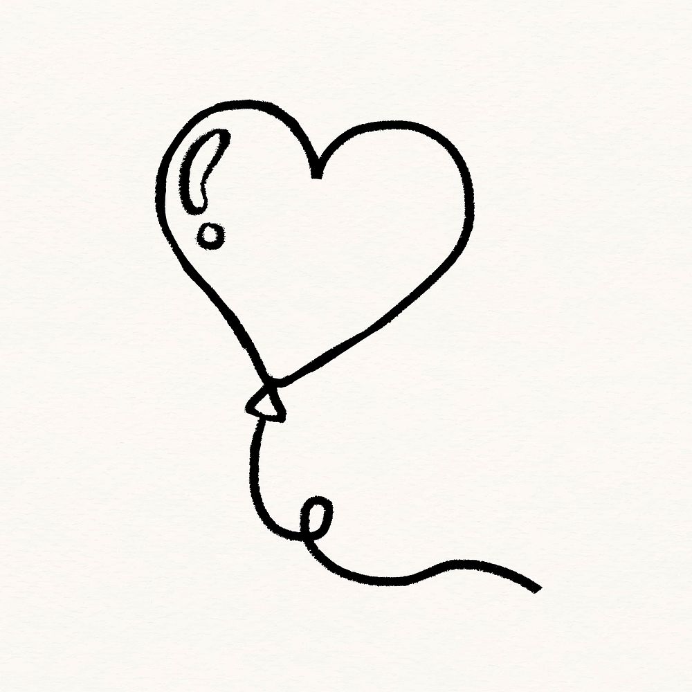 Heart balloon clipart, Valentine's celebration graphic
