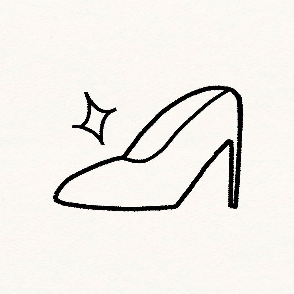 Black high heels sticker, shoes doodle, feminine design vector