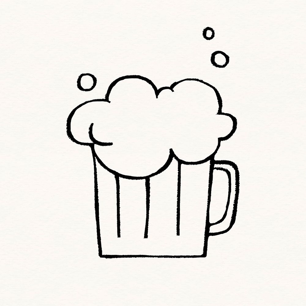 Cold beer clipart, cute alcoholic drinks doodle