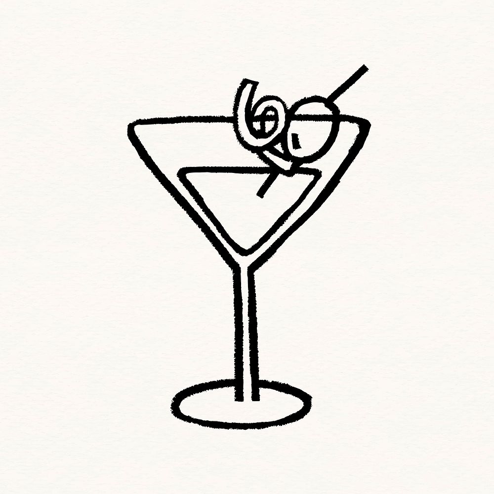 Margarita cocktail clipart, alcoholic beverage doodle