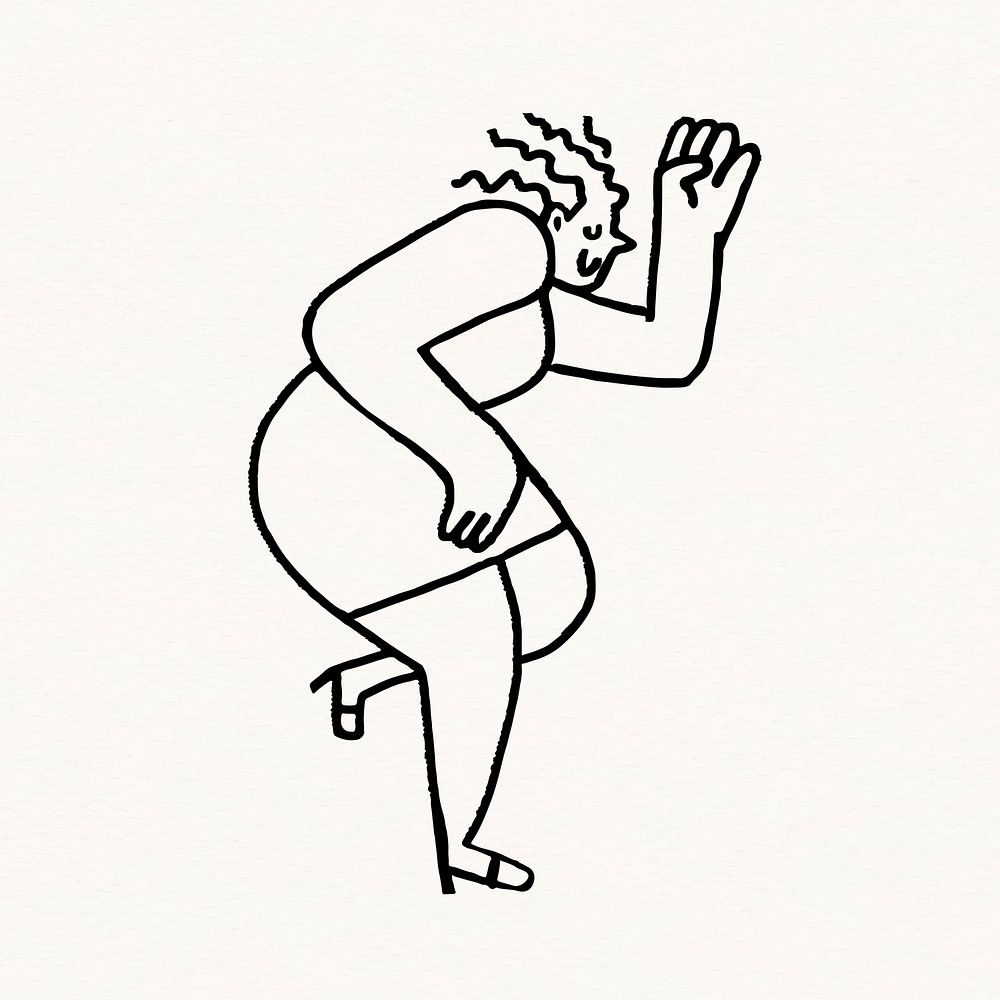 Groovy woman dancing clipart, party doodle